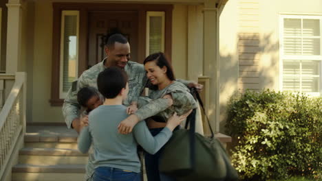 emotional military family reunion