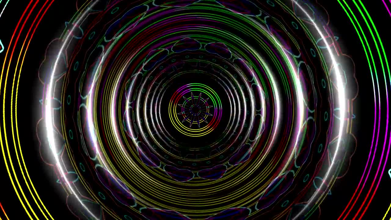 bucle de fondo de neón de colores de caleidoscopio