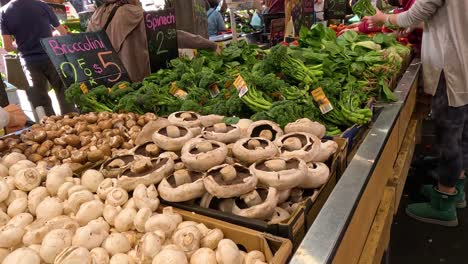 fresh produce displayed at a market stall