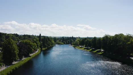 aerial view of the river ness on the outskirts of scotland's city of inverness