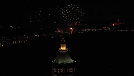 big fireworks in budapest on the 20th of august hungarian national holiday