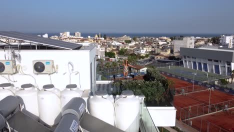 Beautiful-Woman-Toasting-on-Vacation-in-Hotel-Balcony,-Larnaca,-Cyprus