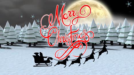 Animation-of-christmas-greetings-over-winter-scenery