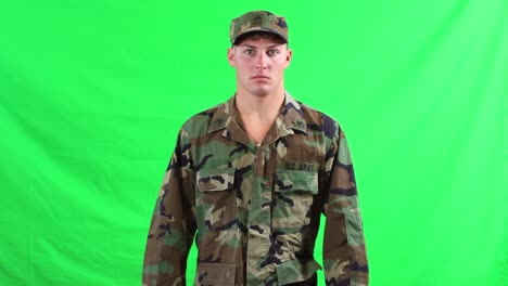 u.s. army serviceman turn and face