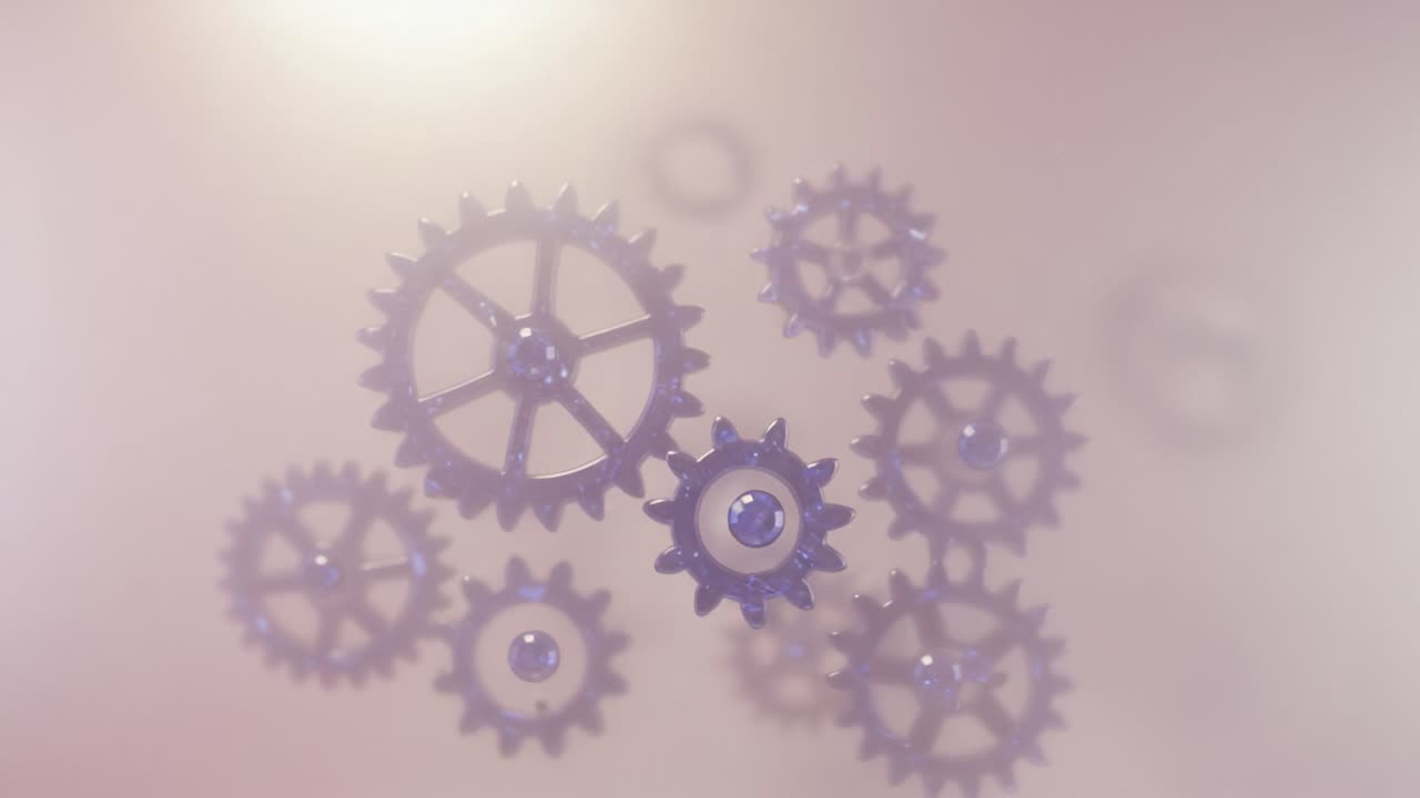 A Captivating Visual of Interlocking Gears in Motion, Showcasing the Intricate Mechanism of Engineering and the Harmony of Work in a Whimsical Dreamlike Background