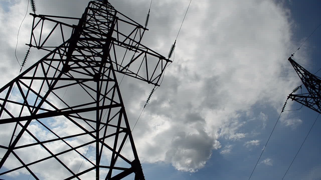 Power lines. Power lines against the sky