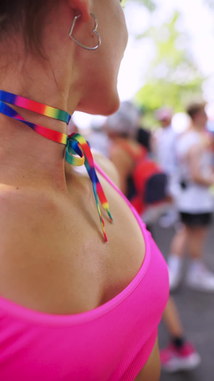 Woman in Pink Crop Top and Waist Bag