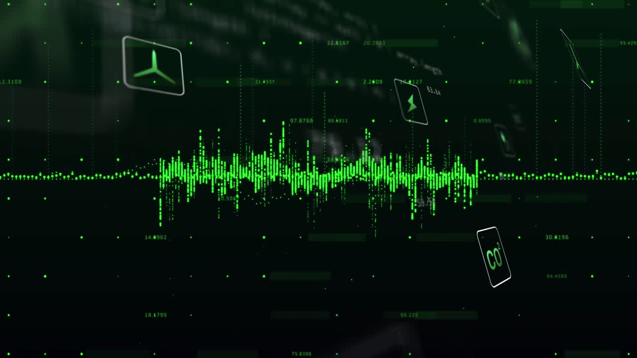 animación de iconos de ecología a través del procesamiento de datos