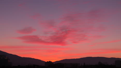 purple sunset over sofia, bulgaria