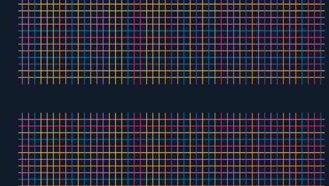 animación digital de líneas cruzadas criss coloridas contra un fondo negro