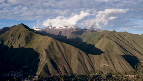 urubamba sacred valley under blue sky in cusco peru