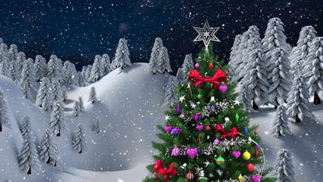 Animación-De-Paisajes-Invernales-Con-árbol-De-Navidad