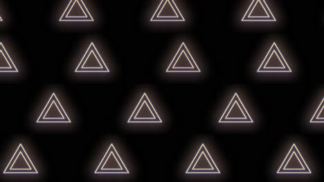 Pulsing neon yellow triangles pattern in rows 1
