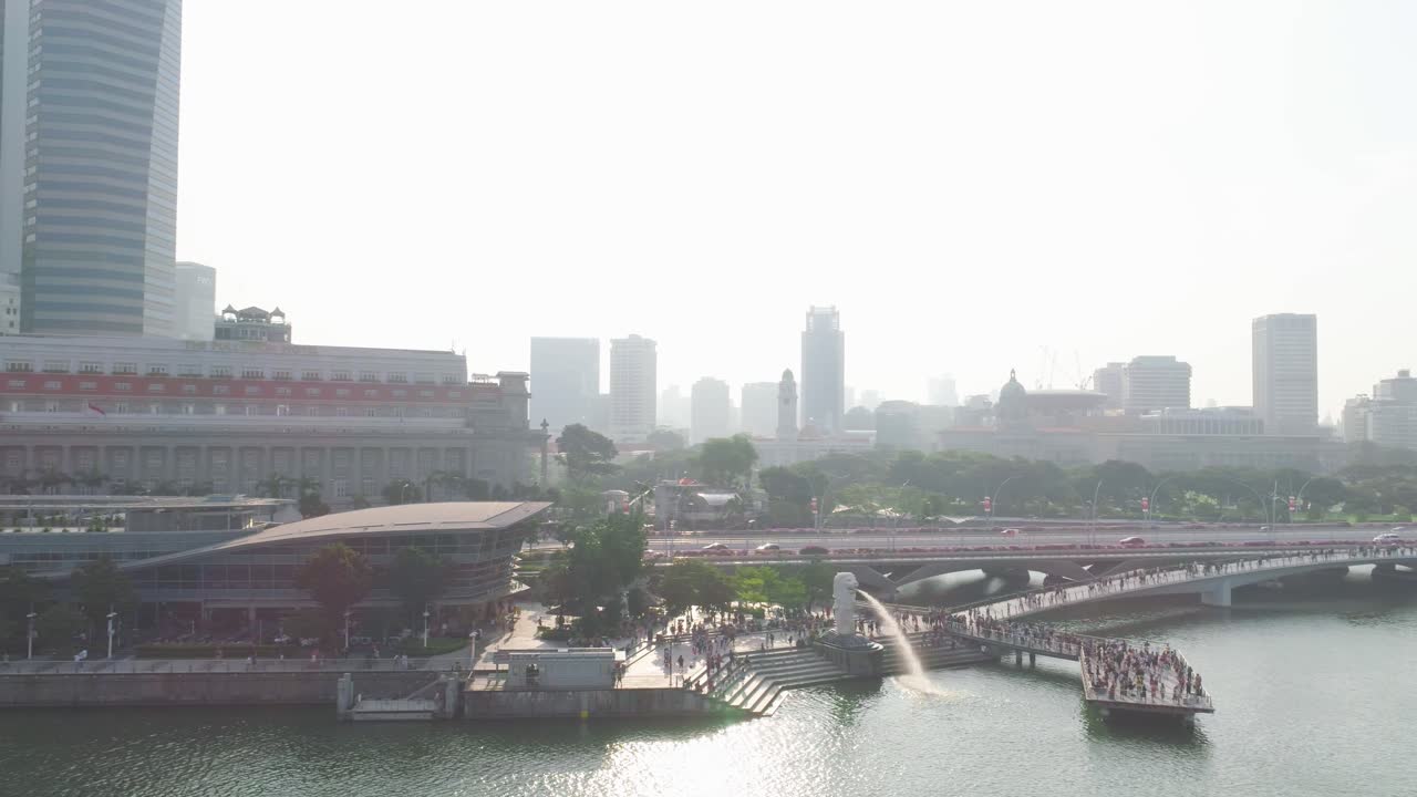 paisaje urbano de la bahía de la marina de singapur