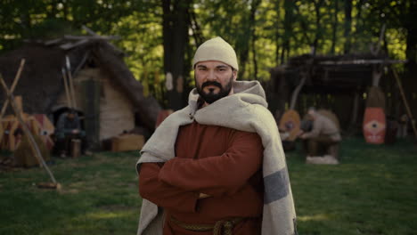 medieval man in traditional clothing