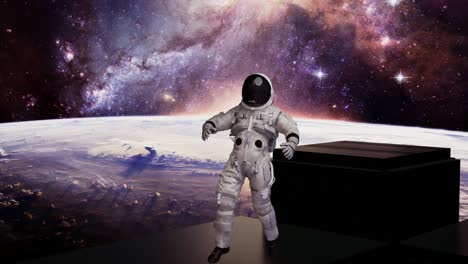 astronauta en el espacio exterior elementos en la luna