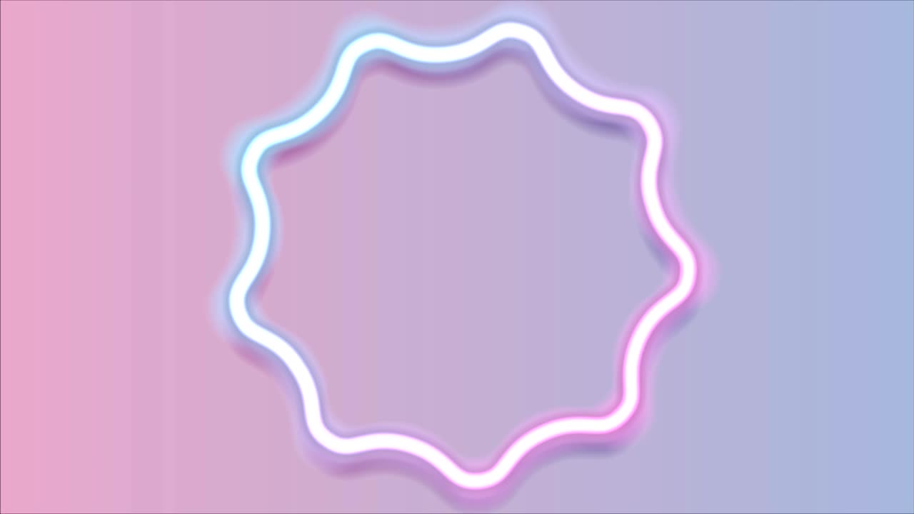 파란색, 분홍색, 구부러진 파란색 원, 추상적인 네온 모션 배경