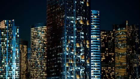 Skyscrapper-in-the-business-quarter-in-the-night