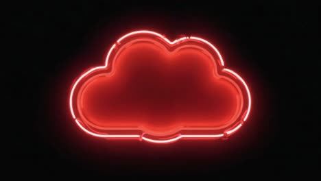 red neon cloud sign