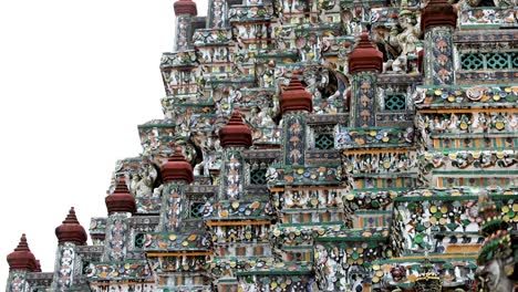 close-up views of wat arun's ornate architecture