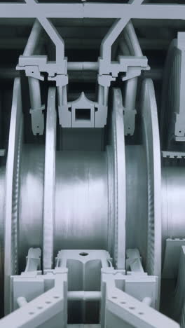 close-up view of a turbine rotor