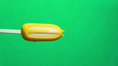 time lapse of ice cream melting on color background