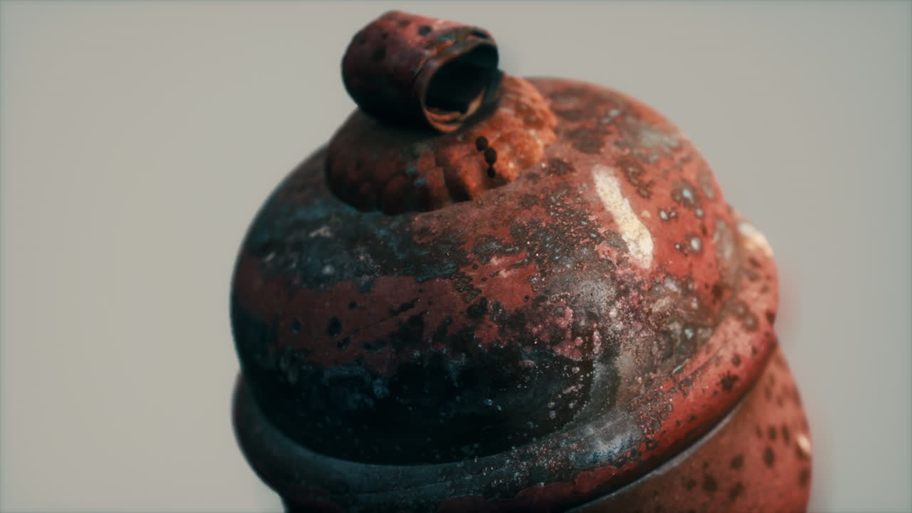 peligro viejo recipiente de gas oxidado