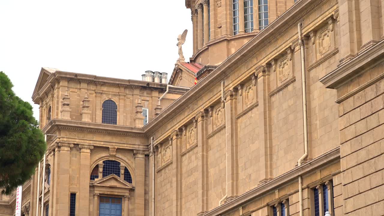 The facade of the National Art Museum of Catalonia in Barcelona, Catalonia, Spain