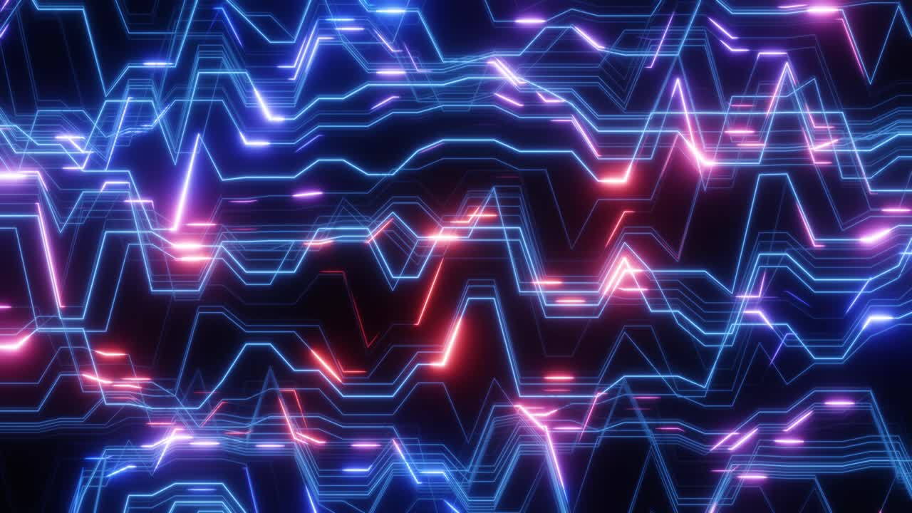 Placa de circuito digital abstrata com fluxo de dados neon luminoso