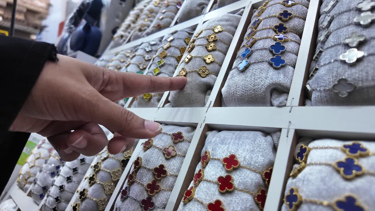 Display of Clover-Shaped Bracelets