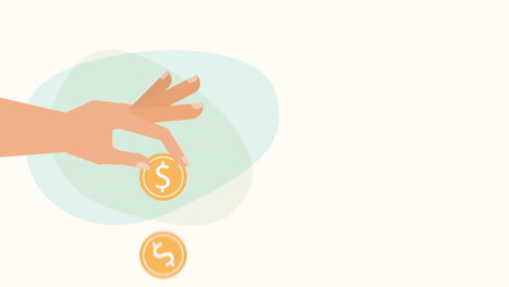 mano con moneda dinero dólar