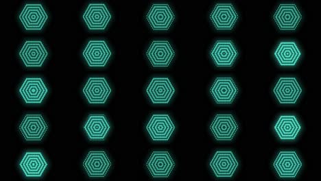 Neon-green-hexagons-pattern-in-night