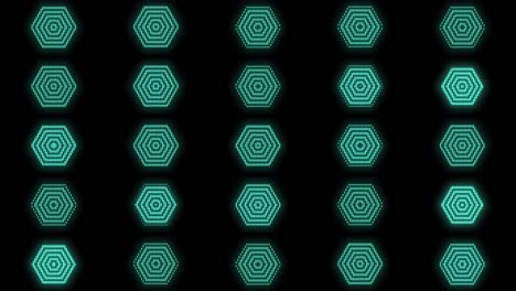 neon green hexagons pattern in night