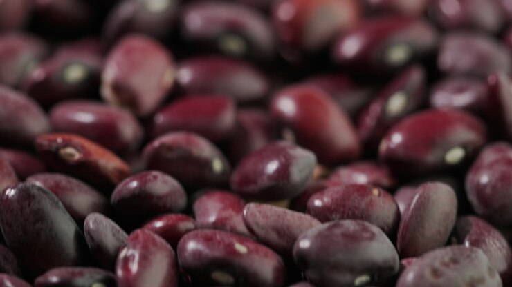 Beans of different varieties lie on the table