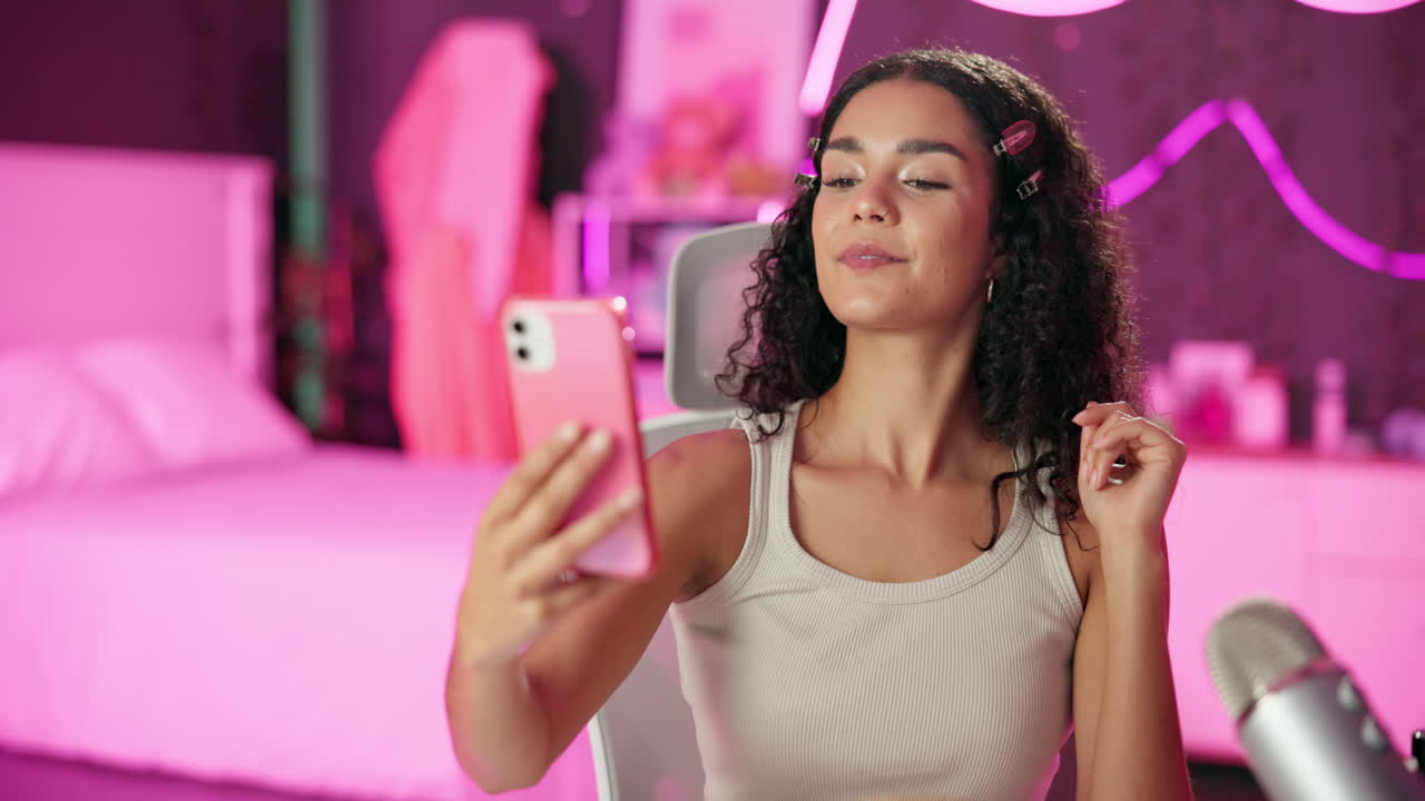 Woman Taking Selfies with Phone