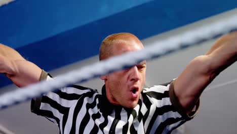 portrait of confidence referee in fitness studio