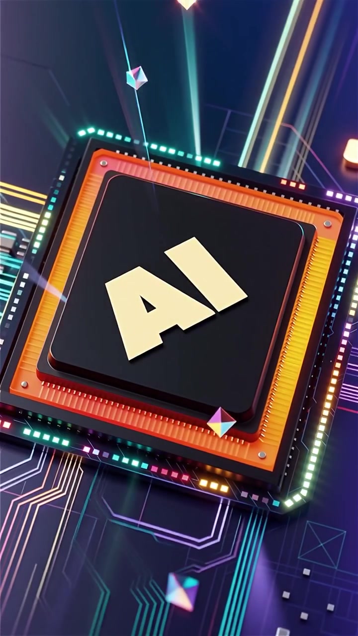 Futuristic AI Chip Motherboard Technology Background