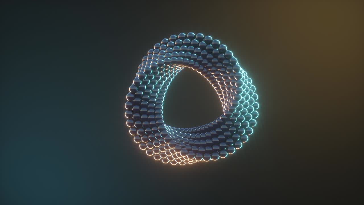 anillo abstracto en 3d con bolas girando