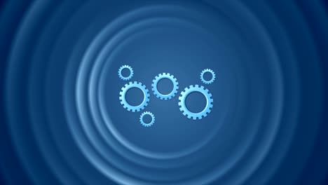 blue gears mechanism and smooth circles video animation