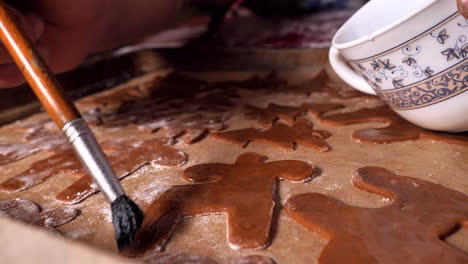 glazing applied on home made gingerbread cookies