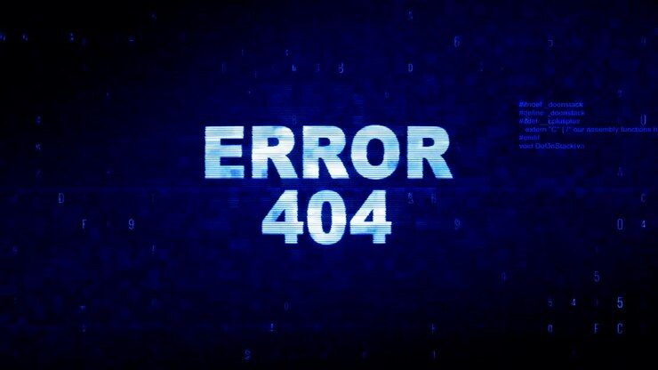 Fehler 404 Text Digitales Rauschen Twitch Glitch Verzerrungseffekt Fehleranimation