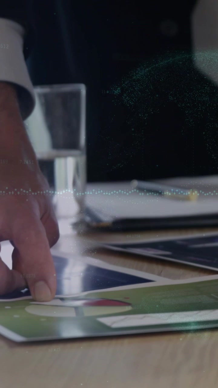 Animated video shows woman pointing at safe, symbolizing global business data security.