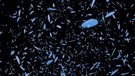plumas azules ligeras partículas en vuelo gráficos de movimiento