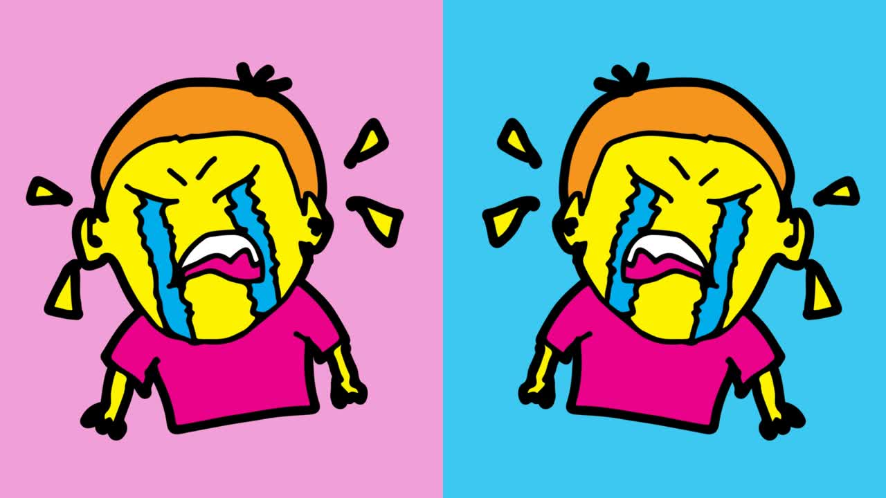 bambini che disegnano pop art sullo sfondo senza cuciture con il tema del pianto del bambino