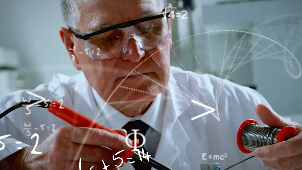Animation of networks of connections over asian female doctor using tablet