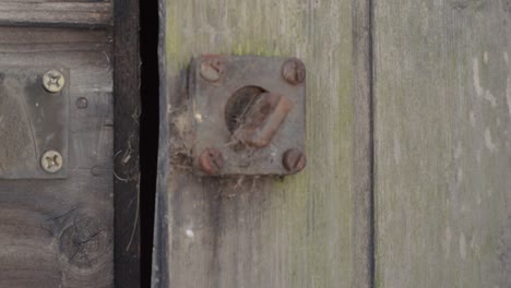 opening an outside shed door