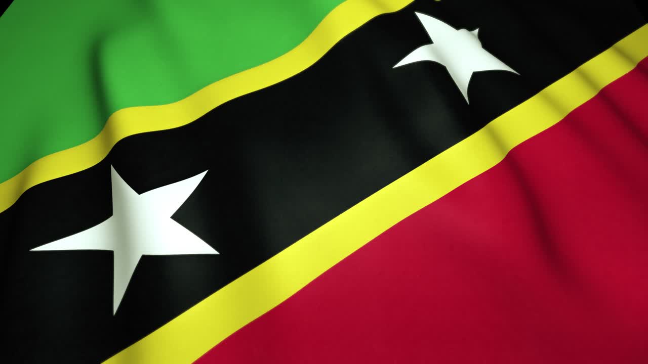 agitando una bandera realista de saint kitts en 4k, animación en bucle