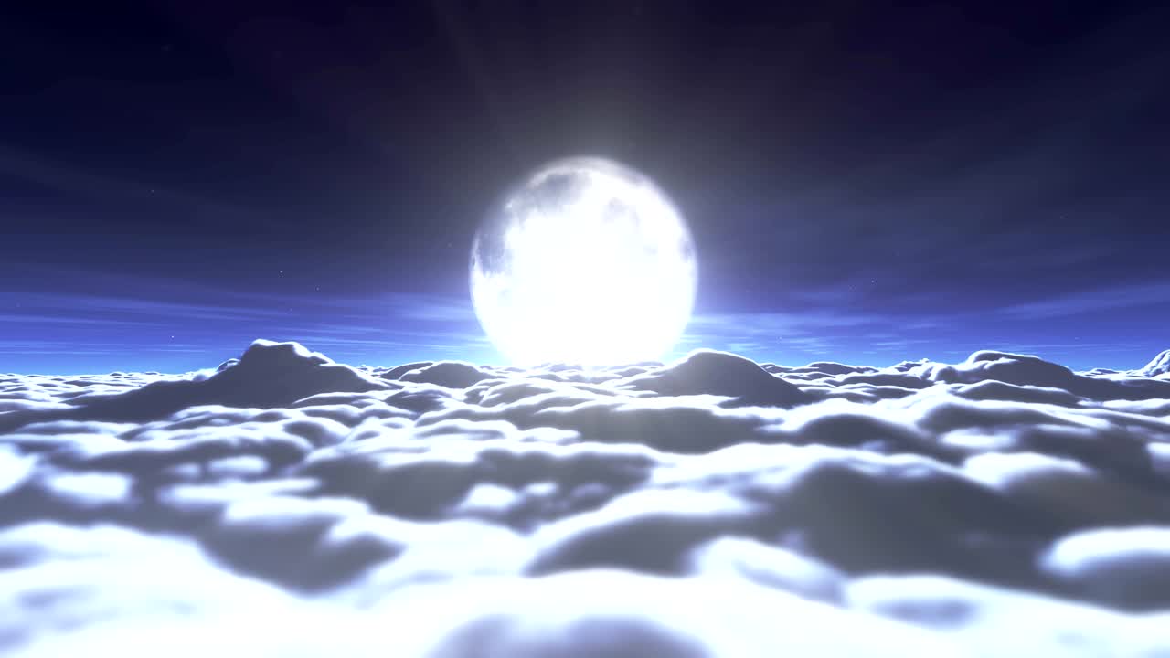 꿈, 보름달, 구름, 4k