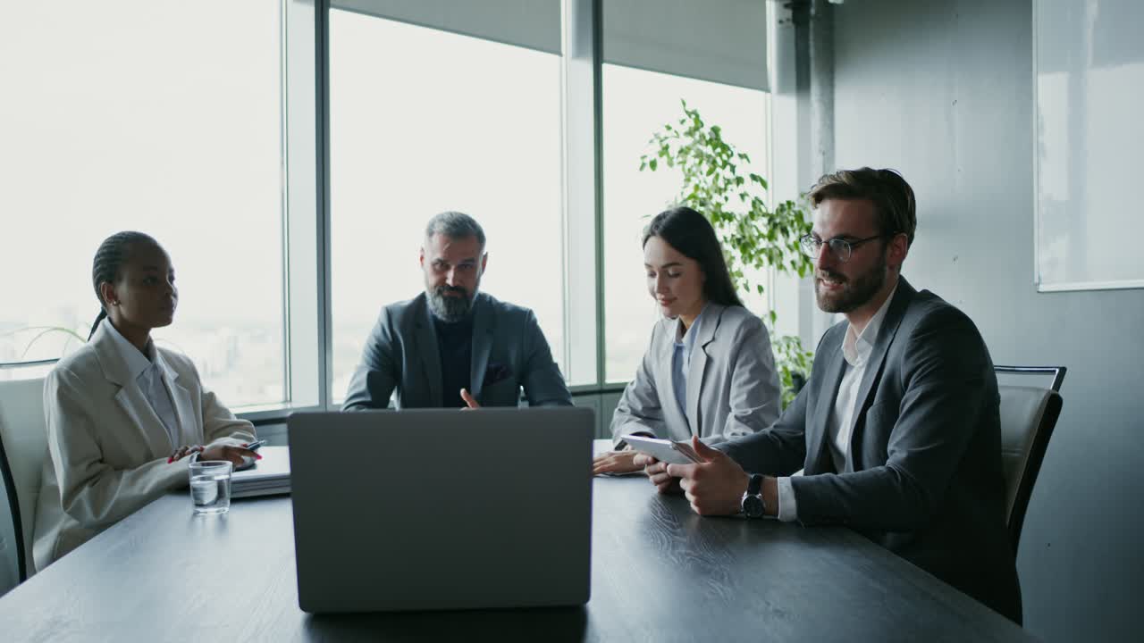Business Meeting in Modern Office