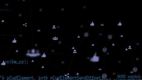 data processing against digital icons moving